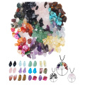 933pcs Mixed Gemstone Beads and Silver Pendant